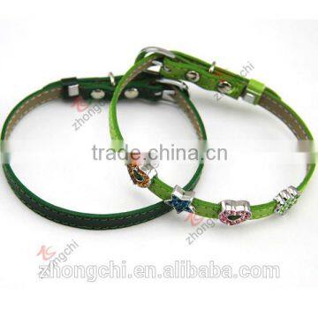 Aqua leather cats collar, newly simple plain leather for diy cats collars