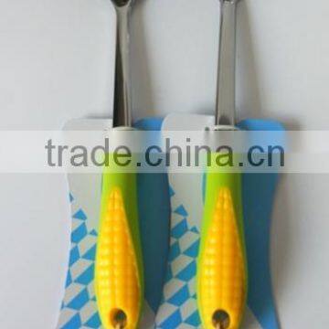 new plastic corn handle stainless steel kitchen utensil gravy ladle tasting ladle