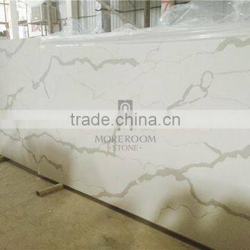 new design marble look calcatta white quartz slabs