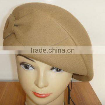 2014 best selling Wool felt fashion beret hat winter camel felt