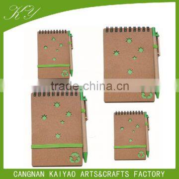 Eco Friendly Kraft Cover Spiral Bound Notebook and Pen photo-2
