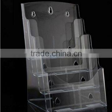 Factory price 3 ties acrylic brochure holder slatwall leaflet holder