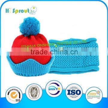 New design and comfortable baby Knitted Cap and Scarf Set