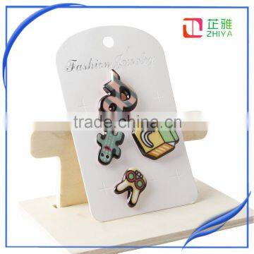 4pieces Lovely Brooch Pins Badges Fashion Cartoon Colorful Smiley Heart Star Plant Mirror Glass for Boys Girls Men Women 2016 photo-5