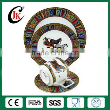 Wholesale Custom Bone China Western Golden Ceramic Gift Dinnerware set