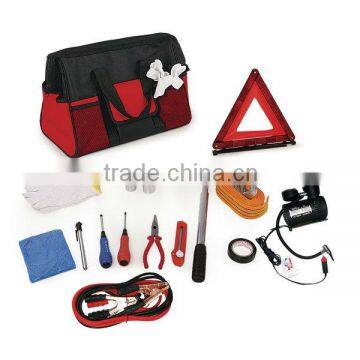 34 pcs Vehicle Emergency Kit with Warning Triangle