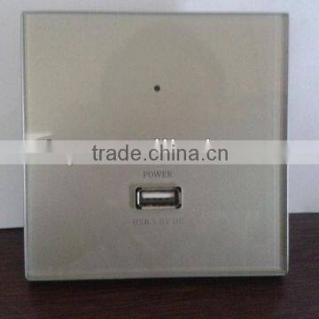 Wall socket,USB charger socket,Glass panel USB charger