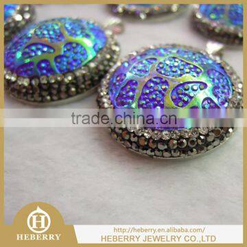 Navy and gold shamballa pendant wiht Stainless Steel high quality plating