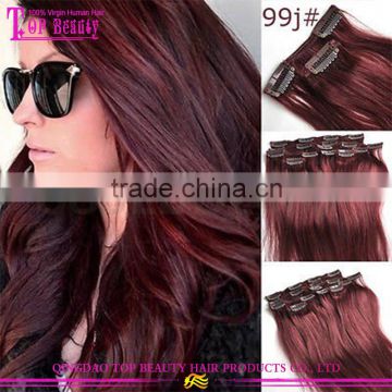 99J# Charming Color 100g straight Cilp In Hair Extensions for black women