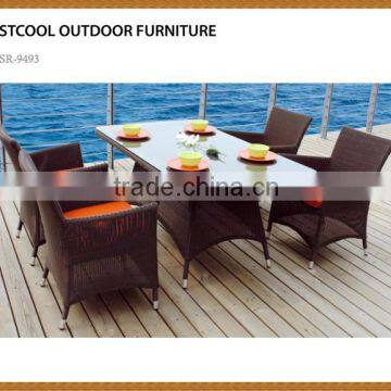 Brown Garden Rattan Furniture Dining Sets