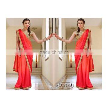 Brainy Mustard Satin Chiffon Saree/indian Designers Saree Online Shopping photo-3