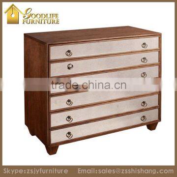Antique Reproduction Wooden Console Cabinet with 6 Drawers