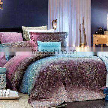 high quality 100% cotton reactive printed brushed fabric 3D bedding set bed linen wholesale