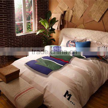 2014New fashionable stripe design 3 D100 % cotton wholesale four-piece bedding