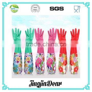 extra long household rubber cleaning gloves,long sleeve rubber gloves,warm rubber gloves