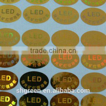 Reflective laser anti-fake vinyl hologram sticker for LED lights