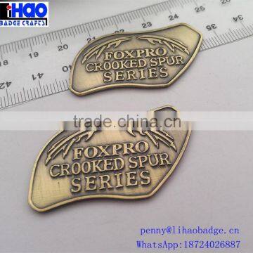 custom adhesive embossed zinc alloy furniture labels