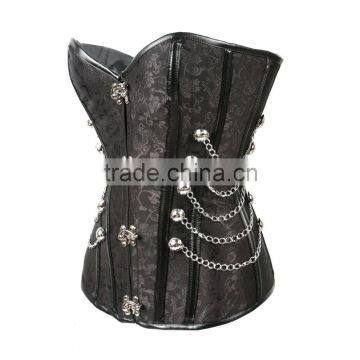 Waist Slimming Steel Bone Corset in Black photo-3