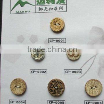 natural 2hole round coconut button for garment