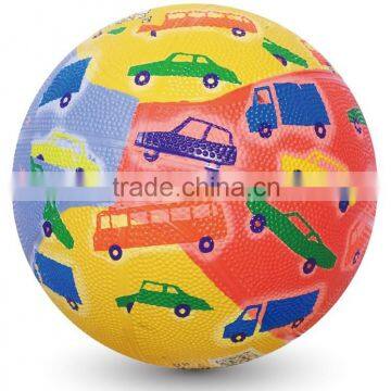 Multi color rubber basketball