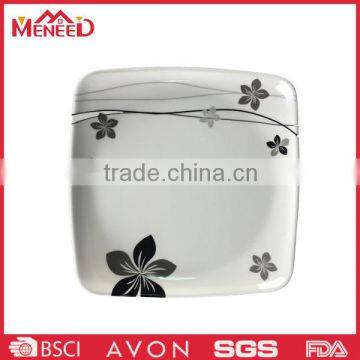 Custom flower print square snake melamine plate