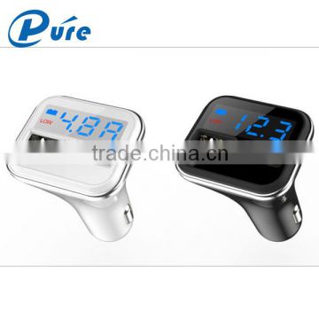 Newest Dual usb LED Display Screen 4.8A car charger for smart phone approved by CE RoHS FCC