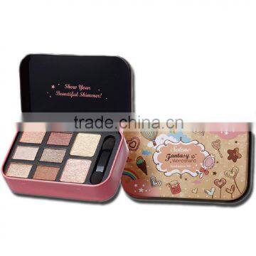 Chinese factories wholesale custom 8 slot luxury cosmetic box, eye shadow box of iron