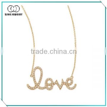 Hot sale silver love letter pendant necklace for Valentine