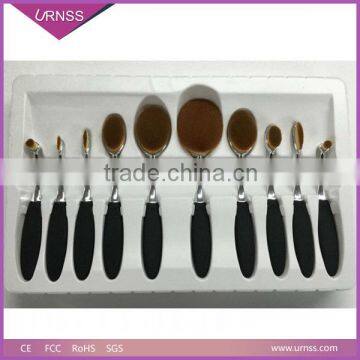 Professinal Rose Gold Oval Toothbrush Foundation Makeup Brush Set