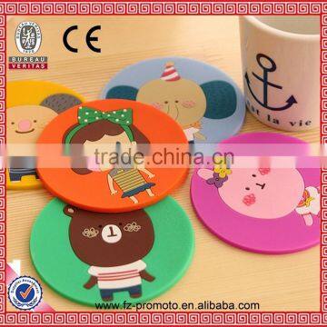Jelly Color Cute Cartoon Coasters Creative Skid Insulation Silica Gel Silicone Round Heat Insulation Pad Antiskid Cup Mat photo-3