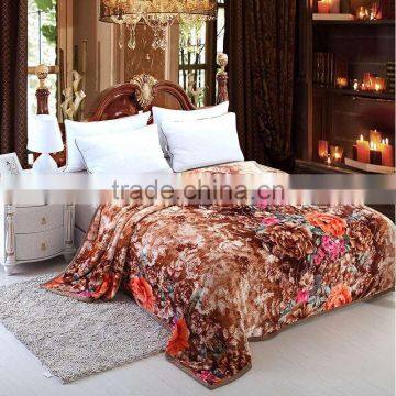 Flowers Design Warm Bed Flannel Blanket Factory China