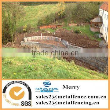 galvanized welded Galfan 3mm river erosion defence and seating area Gabion stone box wall