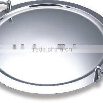 18-10 stainless steel Round mirror tray with stackable handle