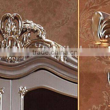 Luxury European Style Bookcase, New Classic Silver Hand Carved Bookshelf, Simple Design Wooden Book Cabinet (BF01-ML015) photo-3