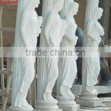 Good Quality Round Marble Column Marbe House Pillars Designs photo-2