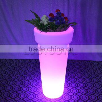 Tall Plastic round LED Planter Port/LED Flower Pot Lighting For Outdoor Wedding Decoration