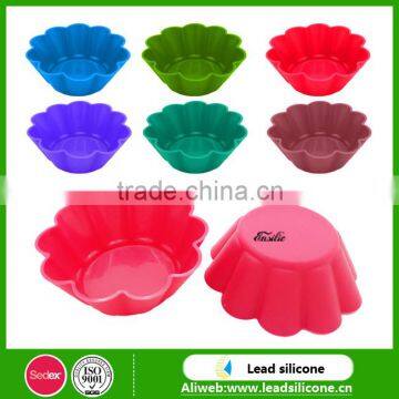 Food Grade Heart-shaped Lace Silicone Silicone Cup Cake Mold photo-6