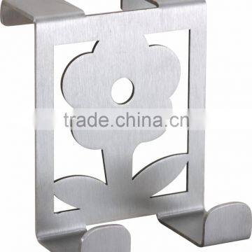 Flower Shape Small Stainless Steel Over Cabinet Door Towel Hook photo-2