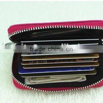 Cy278 Genuine Leather Women Card Holder Wallets Small High Quality Female Pillow Purse Fashion Organ Zipper Credit Card Coin Bag