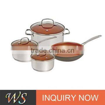 WS-FPKL01 Aluminium non-stick copper pan frying pan set