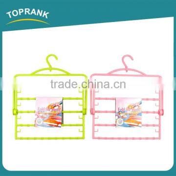 Cheap Hot Selling Four Layers Adjustable Plastic Foldable Trouser Hanger Plastic Pant Hanger photo-2