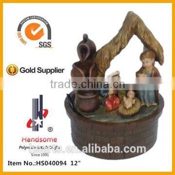 10 Inch New Design Holy Family Resin Small Decorative Indoor Water Fountain photo-2