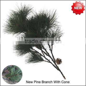 Fire Retardant artificial pine tree plastic pine branch with cone