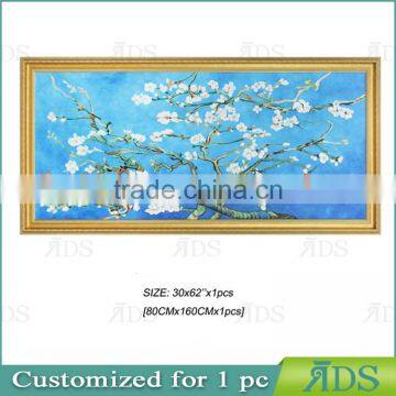 Handmade Reproduction Almond Blossom Modern Framed Floral Oil Canvas Art Painting Hand Painted