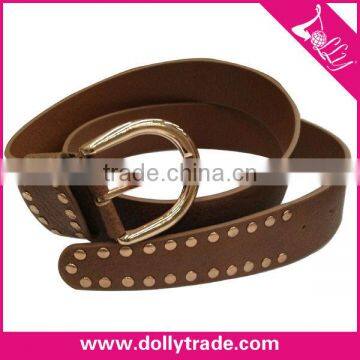 Handmade Leather Gold Metal Waist Belt For Women Lady