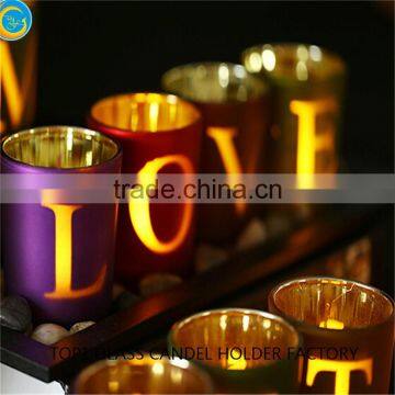 Set of glass candle holders wedding decorations for sale