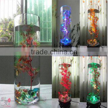 Cylindrical glass vase