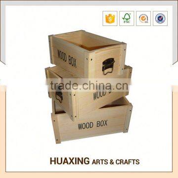 Portable Big Wood Wooden Storage Basket photo-3
