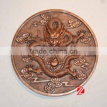 bronze wall decor dragon relief statue