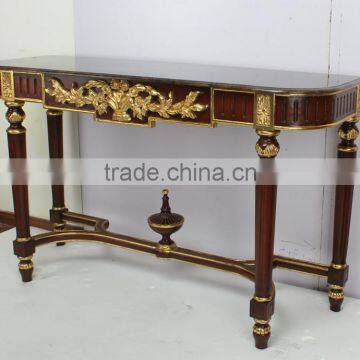 Art Deco Brown And Gold Console Table photo-2